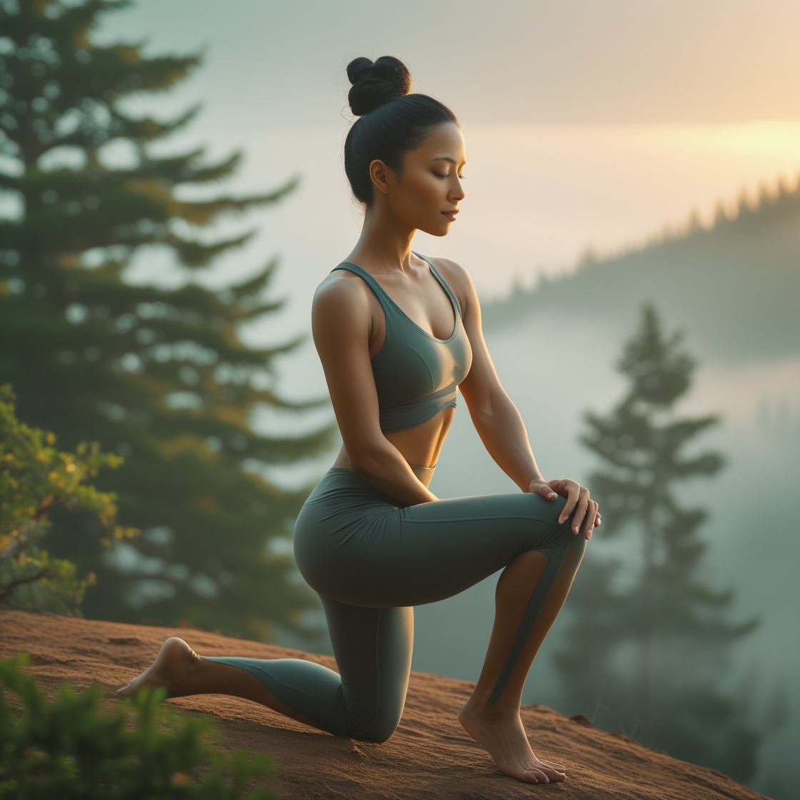 Woman in yoga pose at Mystanovia studio